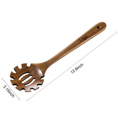 Teak Wood Pasta Fork and Spaghetti Server Spoon