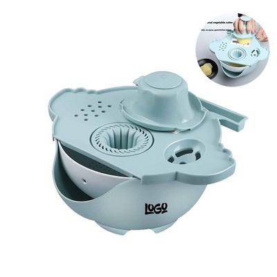 Magic Rotate Vegetable Cutter w/ Drain Basket