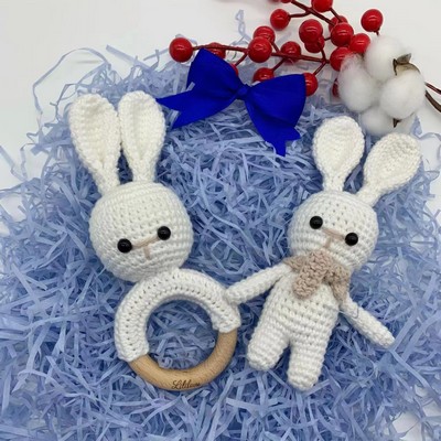 Baby Knitting Wooden Rattle Toy