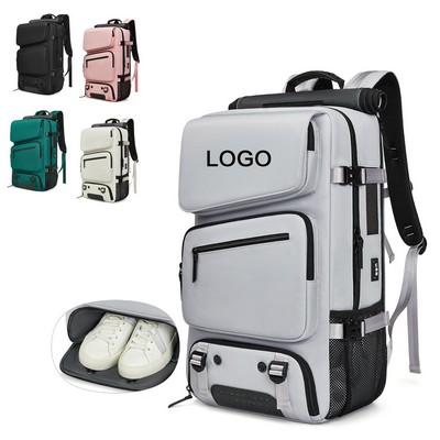 Outdoor Waterproof 17" Laptop Travel Backpack with Shoe Bag USB charging port