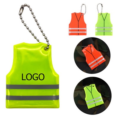 PVC Reflective Lattice Vest Design Keychain