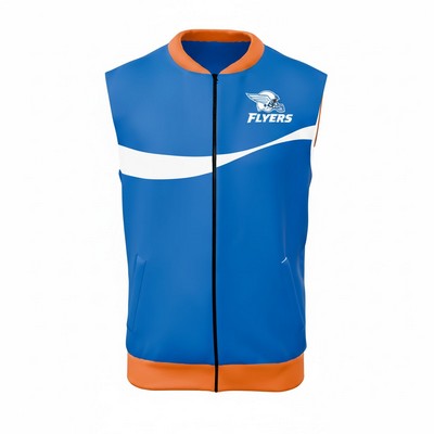 Men's Full Zip Collar Jacket Sleeveless