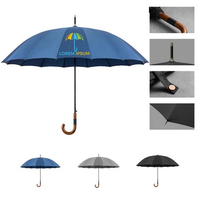 Automatic Wooden Curved Handle Umbrella