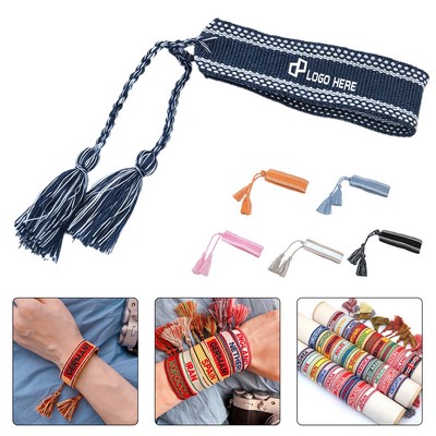 Adjustable Handmade Braided Bracelet Tassel