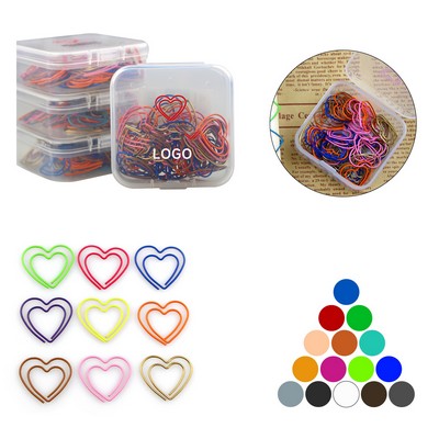50pcs Heart Shape Paper Clips