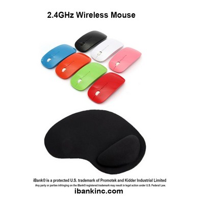 iBank ® 2.4GHz Wireless Mouse + Wrist Rest Mouse Pad