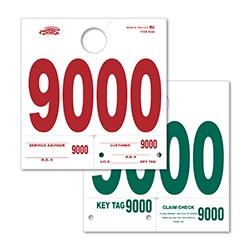 9000-9999 Heavy Stock Side Padded Dispatch Number Tag
