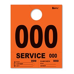 000-999 Heavy Brite™ Orange Premium Service Dispatch Number Tag