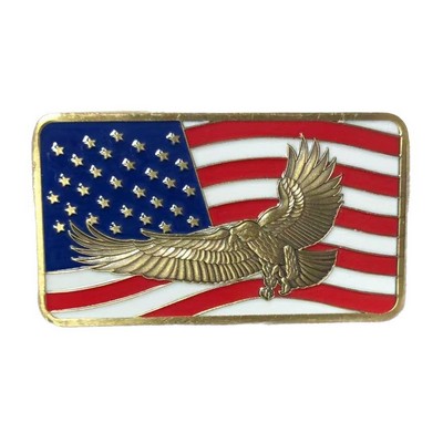 American Eagle Square Commemorative Medal Premium Metal Relief Badge Collectible Silver/Gold