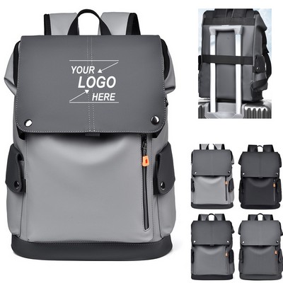 PU leather men's trendy backpack