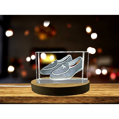 Wedding Shoes for Him 3D Engraved Crystal Keepsake