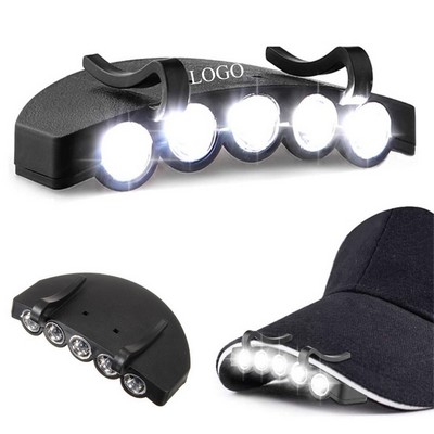 5 LED Clip on Hat Head Cap Flashlight