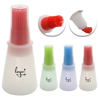 Portable Silicone Squeeze Oil Bottle Dispenser Brush Heat Resistant Basting Tool with Reservoir