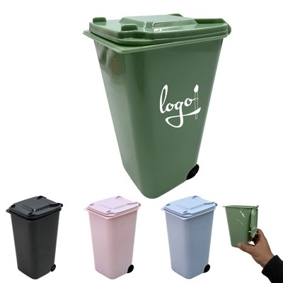 Office Mini Desktop Trash Can Pen Holder
