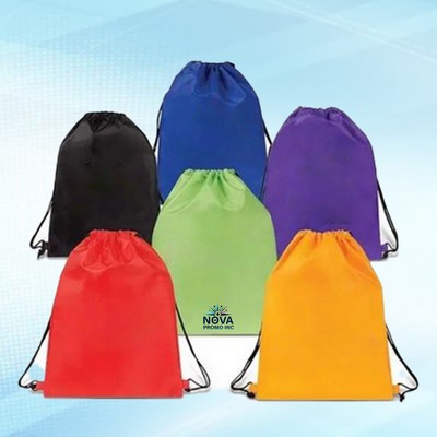 15 x 18" Eco-Friendly rPET Recycled 210D Polyester Drawstring Backpack for Sustainable Use
