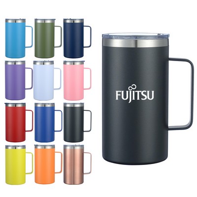 24 Oz Insulated Stainless Steel Tumbler 304 Vacuum Travel Cup with Handle