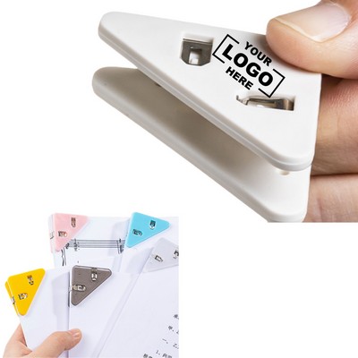 Acrylic Triangle Corner Page Holder Clip