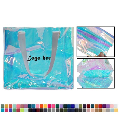 Rainbow colored Half-Transparent Holographic Tote Bag