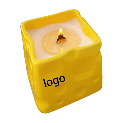 Cheese-Shaped Ceramic Scented Candle