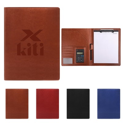A4 PU Leather Business Padfolio With Calculator&Pen