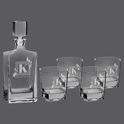 Polar Camel 810mL Rectangle Glass Decanter Set