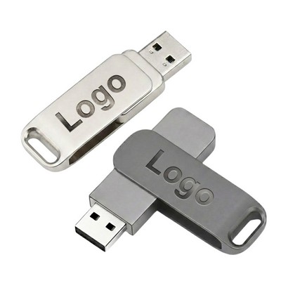 4GB Silver Swivel Metal USB Flash Drive