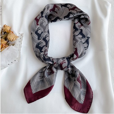 Custom 25.6" x 25.6" Silk Feeling Head Scarf Women's Fashion Square Neck