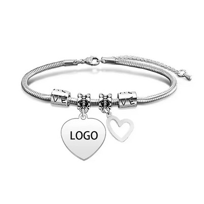 Custom Heart Charm Bracelet