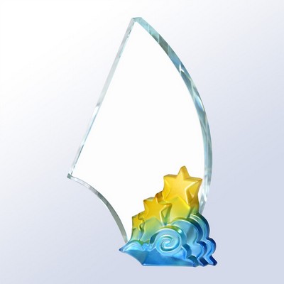 Starlight Ascension Art Glass Award., 8 1/8"