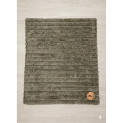 50"x60" Laser Engraved Double Sided Custom Faux Rabbit Fur Blanket (850 GSM)