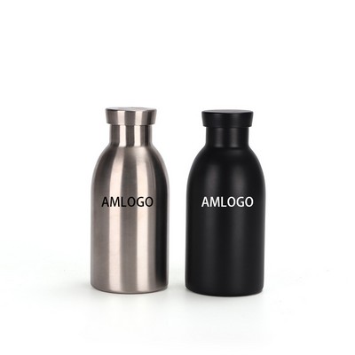 Sleek Stainless Steel Narrow Neck Bottle with Adjustable Lanyard