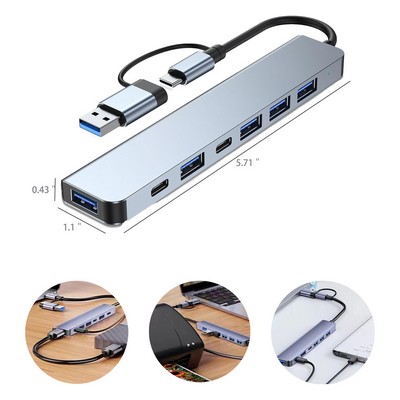 Aluminum 7" 1 USB C Hub Ports