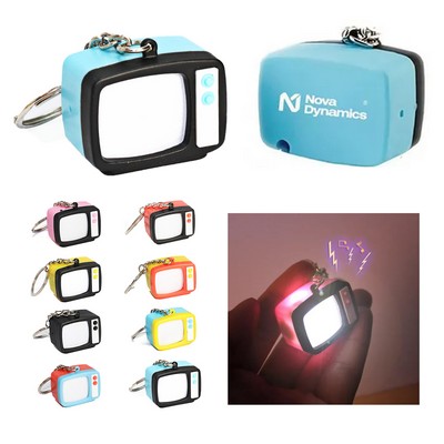 LED Light TV Keychain Pendant With Sound Function