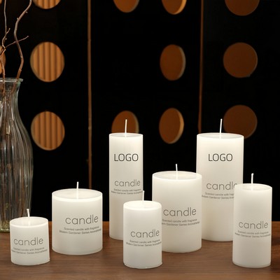 White Hand Poured Pillar Candle Home Decor Use