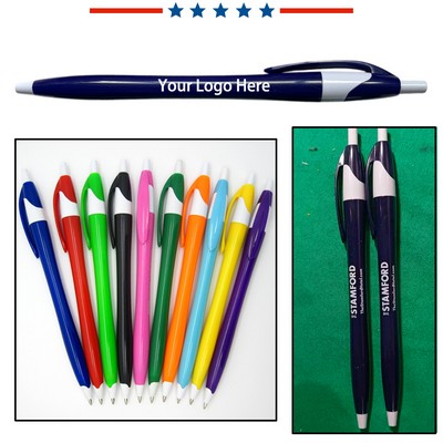 Plastic Ballpoint Pen White Trim