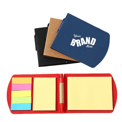 Compact Sticky Notes & Flag W/ Pen
