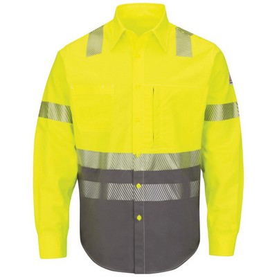 Bulwark Men's Tall Hi-Visibility Color Block Uniform Shirt - EXCEL FR® ComforTouch® - 7 Oz. - SLB4HT