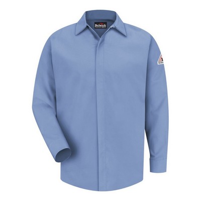 Bulwark Men's Tall Concealed-Gripper Pocketless Work Shirt - SLS2T