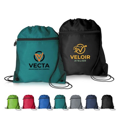 Mesh Side Panel Drawstring Backpack