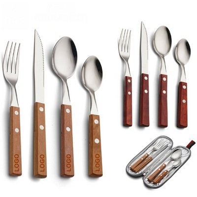 Stainless Steel Flatware With Carrying Case