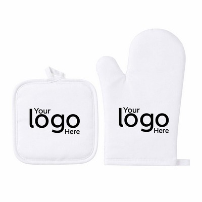 Full Print Oven Mitt and Heat Resistant Mat Set