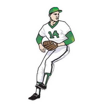 Baseball Player Gift Shop Magnet w/ Full Magnetic Back (6 Square Inch)