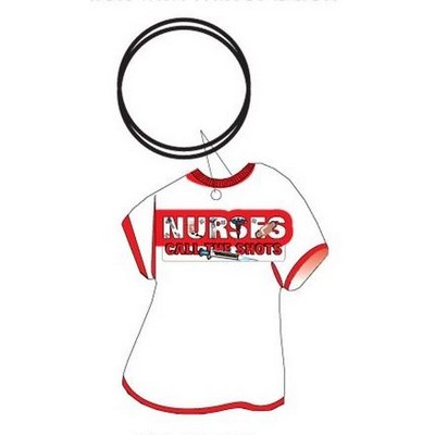 Nursing Slogan T Shirt Key Chain w/Mirrored Back (4 Square Inch)