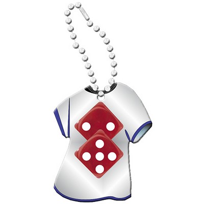 Las Vegas Dice Promotional T-Shirt Key Chain w/ Black Back (4 Square Inch)