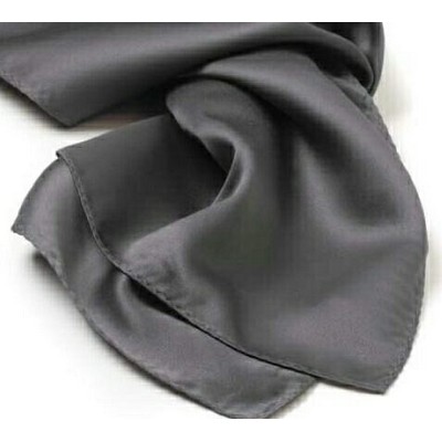 Dark Grey Polyester Satin Scarf - 30"x30"