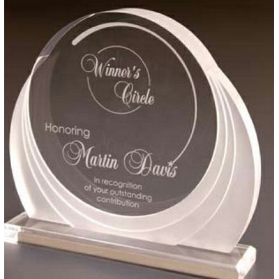 Acrylic Frosted Round Award w/ Beveled Base