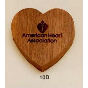 3.1"x3.3" Walnut Heart Shape Paperweight (10d)
