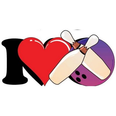 I Love Bowling Maxi Magnet (8 Square Inch)