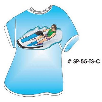 Jet Ski T-Shirt Acrylic Coaster w/Felt Back