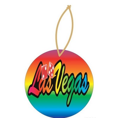 Las Vegas w/ Dice Promotional Ornament on Black Back (4 Square Inch)